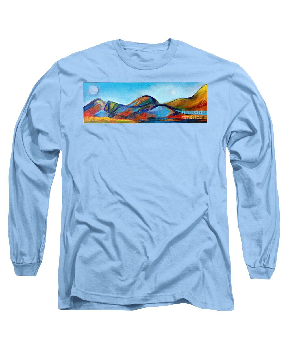 Galaxy Long Sleeve T-Shirt featuring the painting GalaxyScape by Elizabeth Fontaine-Barr