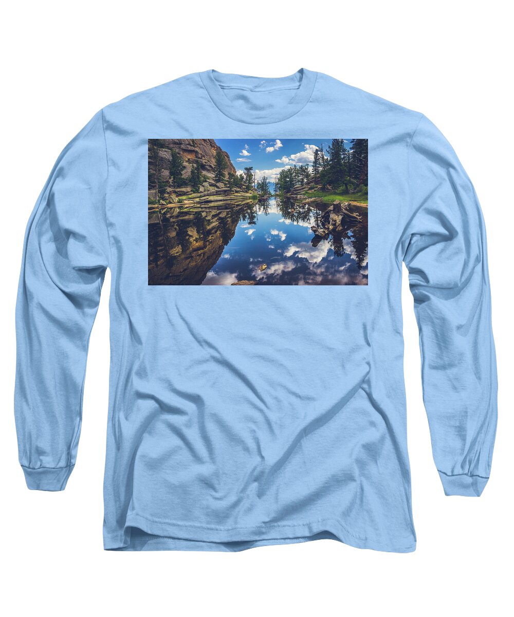 Beauty In Nature Long Sleeve T-Shirt featuring the photograph Gem Lake Reflections by Andy Konieczny
