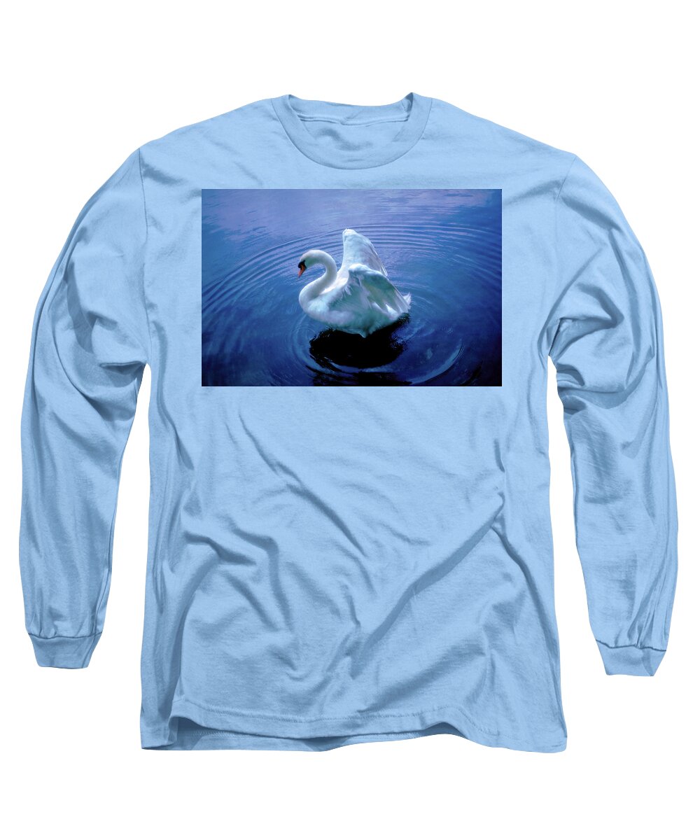 Swan Long Sleeve T-Shirt featuring the photograph Gentle Strength by Marie Hicks