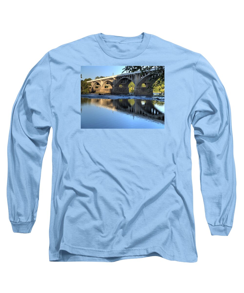 Gervais Street Long Sleeve T-Shirt featuring the photograph Gervais Street Bridge-1 by Charles Hite
