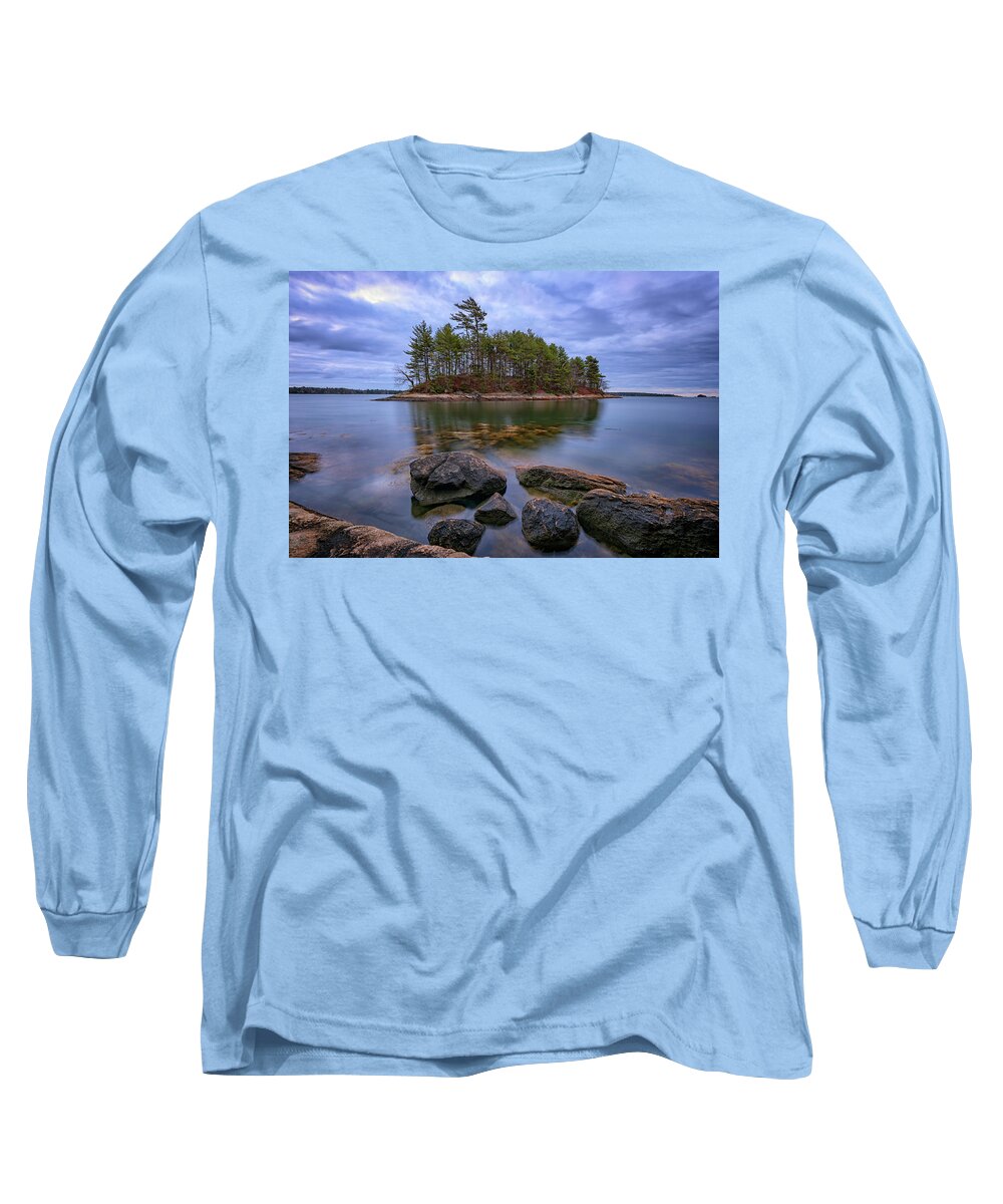 Wolfe's Neck Woods State Park Long Sleeve T-Shirt featuring the photograph Googins Island by Rick Berk