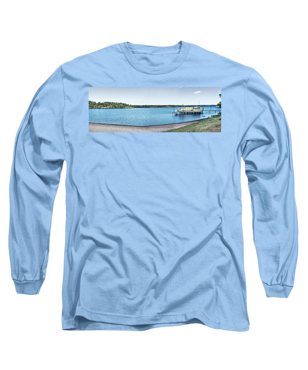 Gravenhurst Long Sleeve T-Shirt featuring the digital art Gull Lake Panorama by JGracey Stinson