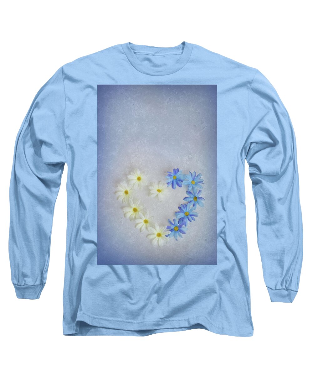 Adoration Long Sleeve T-Shirt featuring the photograph Heart and Flowers by Elvira Pinkhas