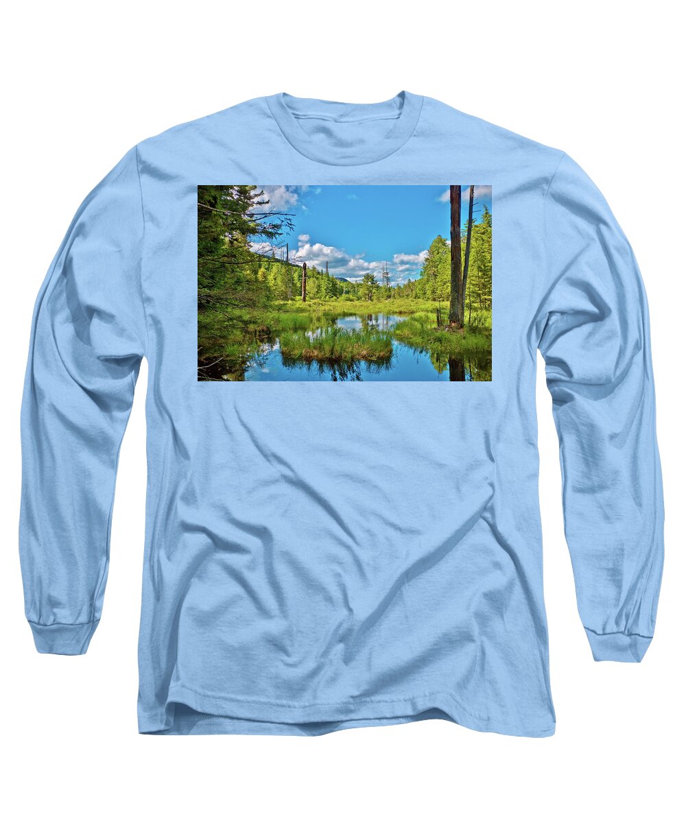 Adirondacks Long Sleeve T-Shirt featuring the photograph Hoffman Notch View by Marisa Geraghty Photography