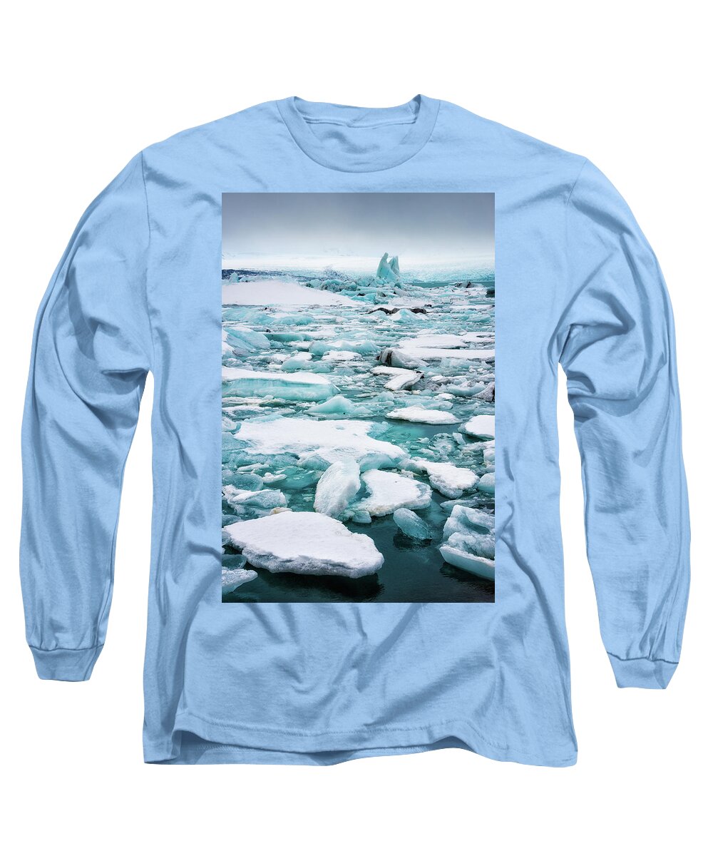 Ice Long Sleeve T-Shirt featuring the photograph Ice galore in the Jokulsarlon Glacier Lagoon Iceland by Matthias Hauser