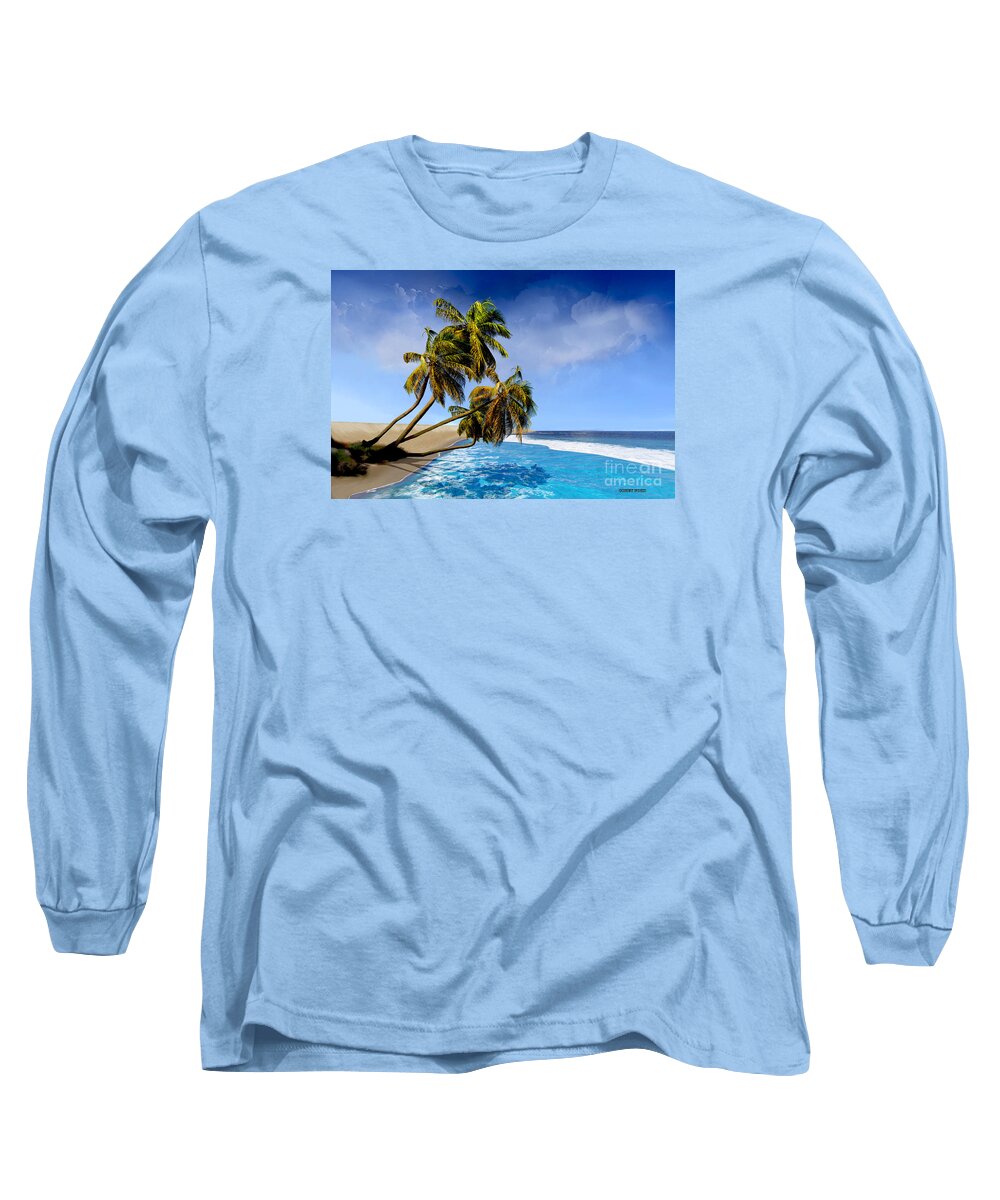 Beach Long Sleeve T-Shirt featuring the painting Indigo Shores by Corey Ford