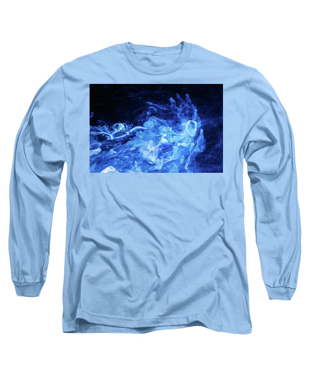 Abstract Long Sleeve T-Shirt featuring the photograph Just Passing By - Blue Art Photography by Modern Abstract