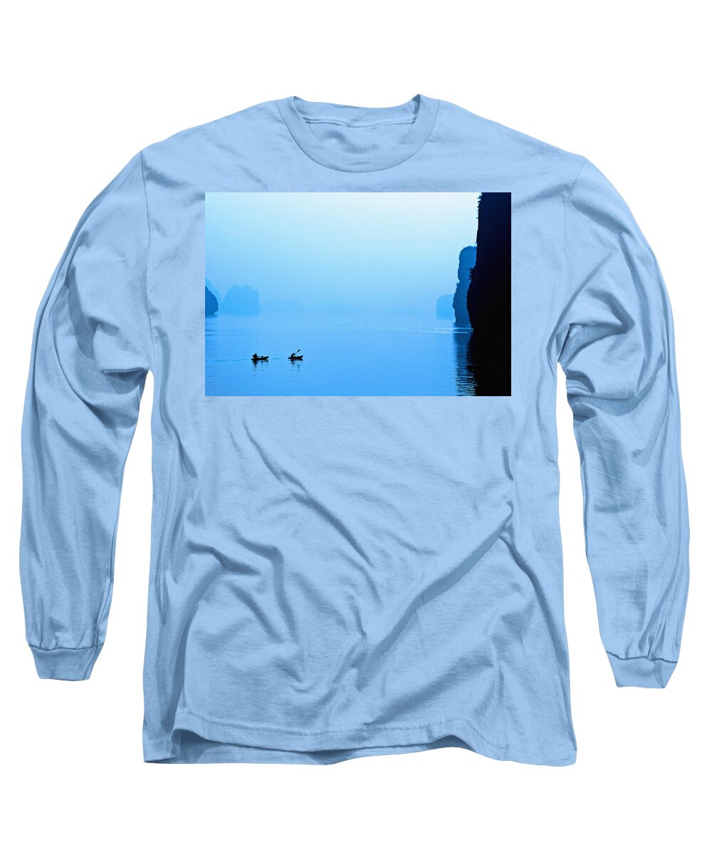 Halong Bay Long Sleeve T-Shirt featuring the photograph Kayaking by Skip Nall