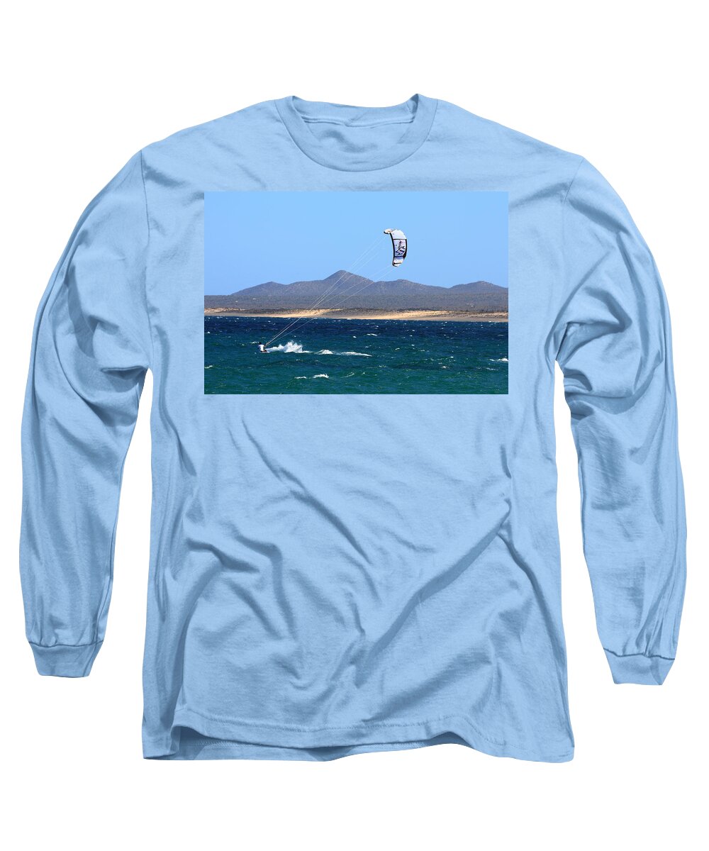 Sports Long Sleeve T-Shirt featuring the photograph Kiteboarding by Robert McKinstry