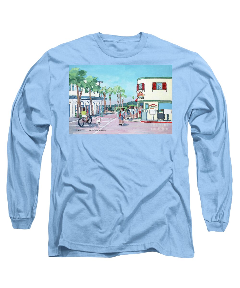 Konos Long Sleeve T-Shirt featuring the painting Konos Pacific Beach San Diego California by Paul Strahm