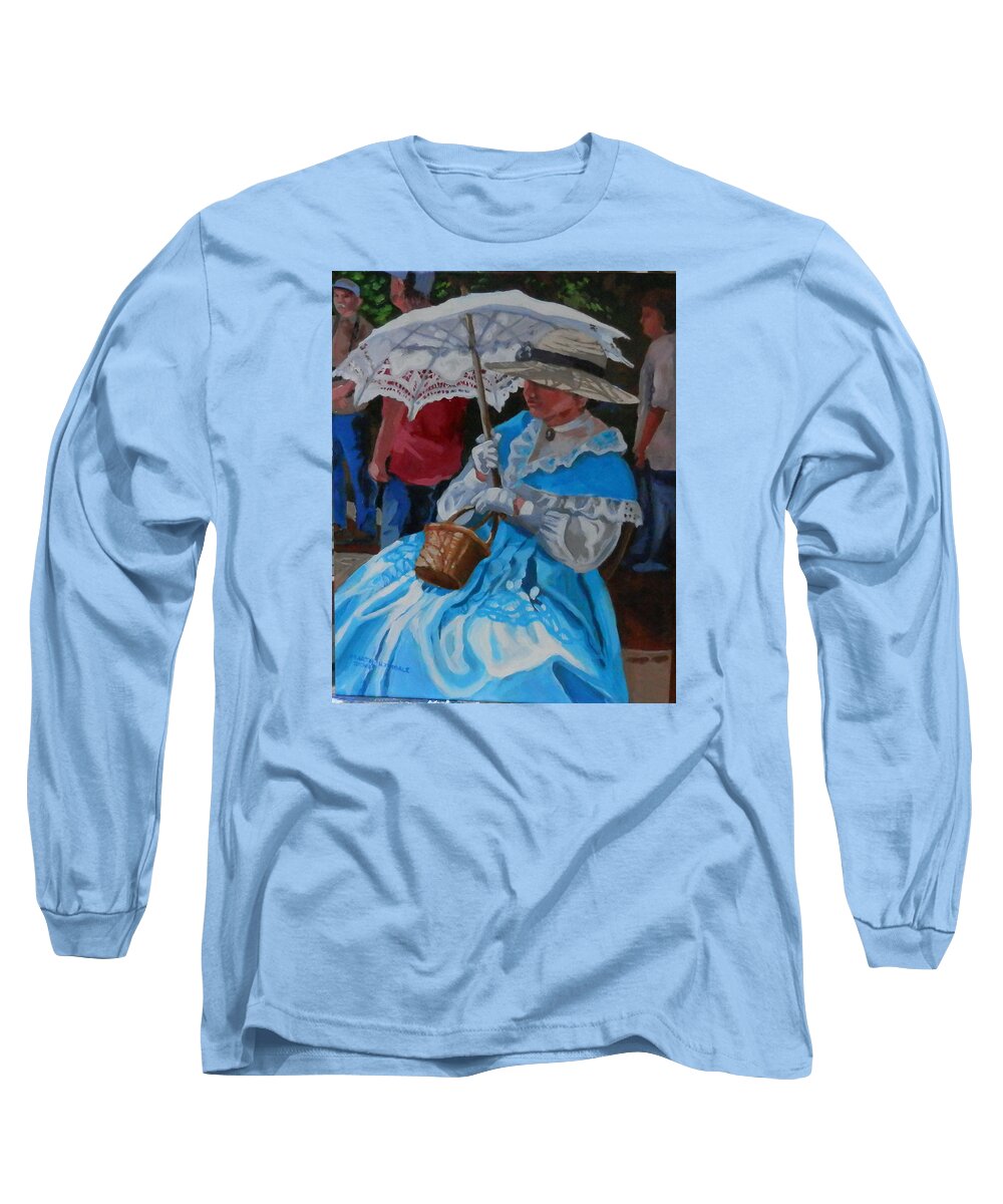 Figure Long Sleeve T-Shirt featuring the painting Lace Parasol by Martha Tisdale