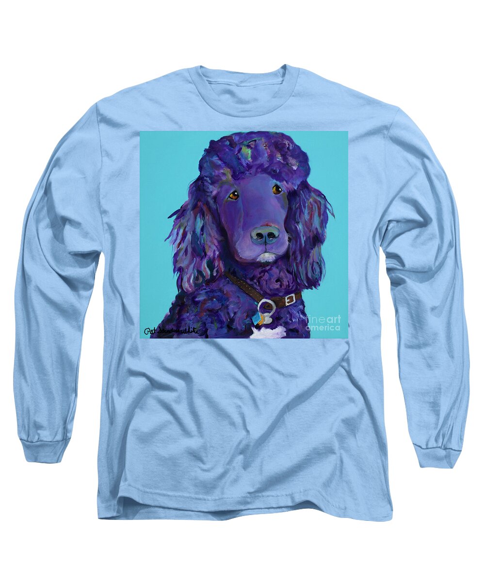 Standard Poodle Long Sleeve T-Shirt featuring the painting Leo by Pat Saunders-White