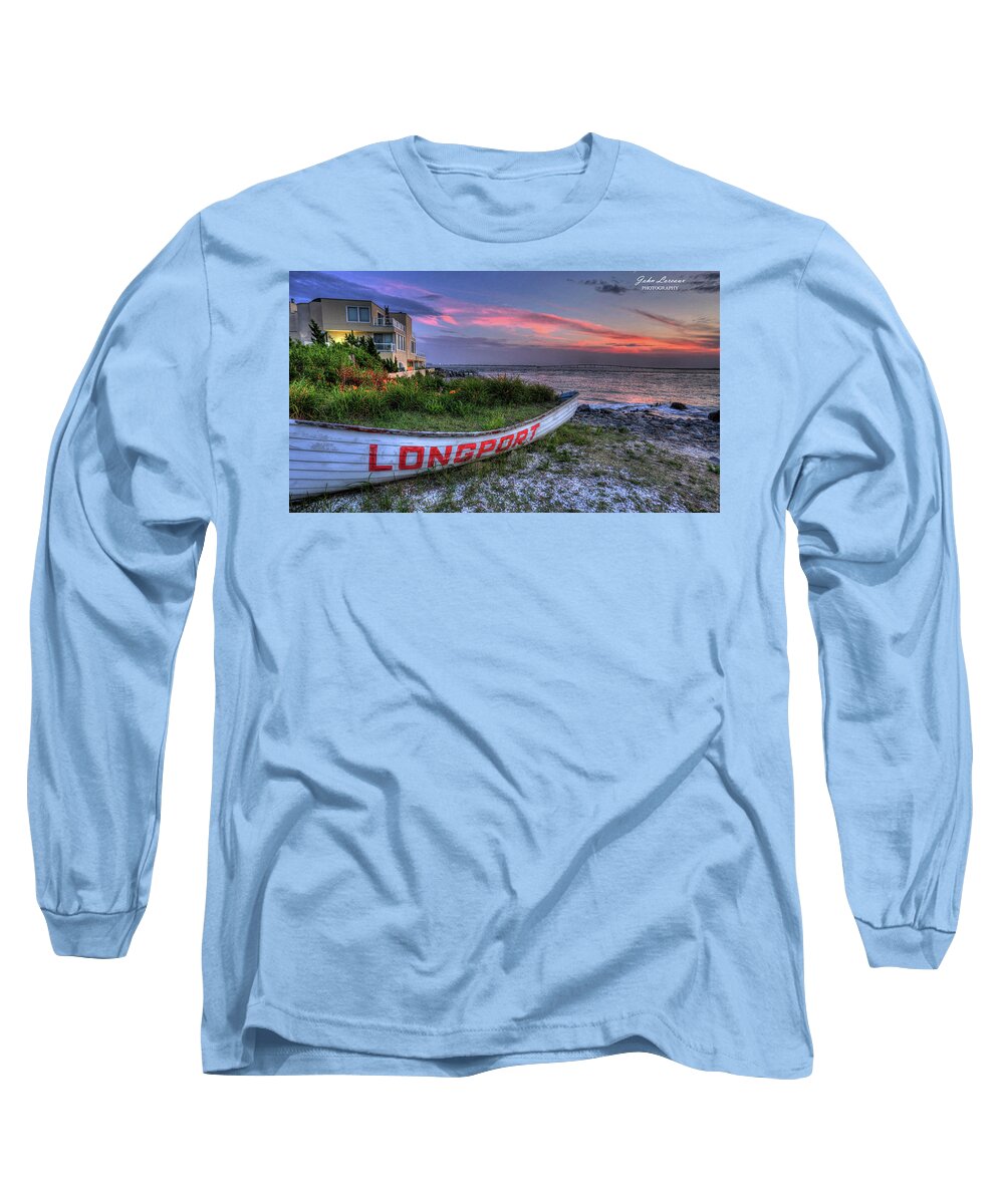 Longport Long Sleeve T-Shirt featuring the photograph Longport at Sundown by John Loreaux