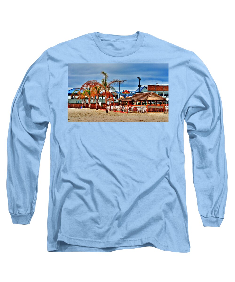 Jersey Shore Long Sleeve T-Shirt featuring the photograph Martells On The Beach - Jersey Shore by Angie Tirado