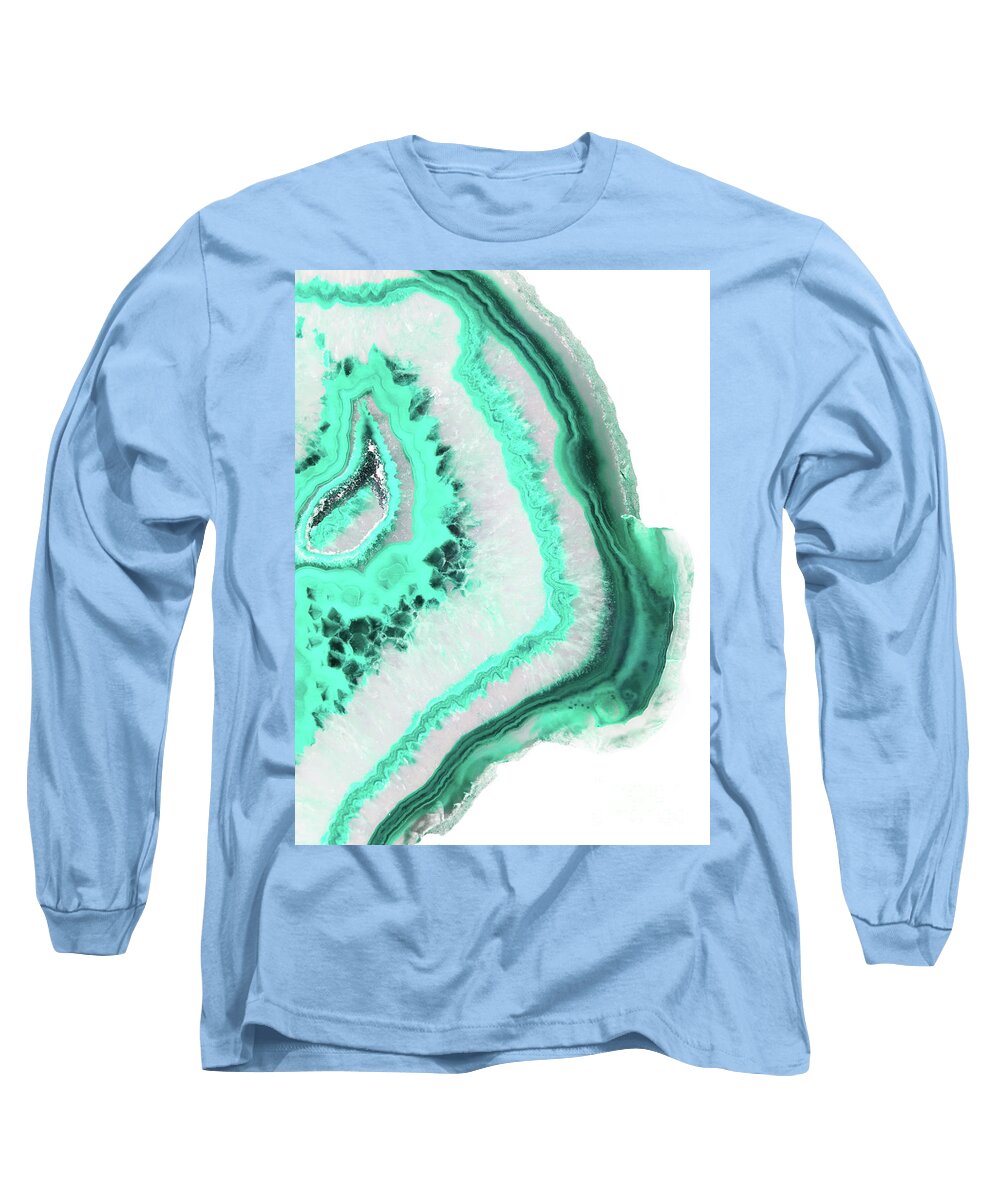 Mint Long Sleeve T-Shirt featuring the photograph Mint Agate by Emanuela Carratoni