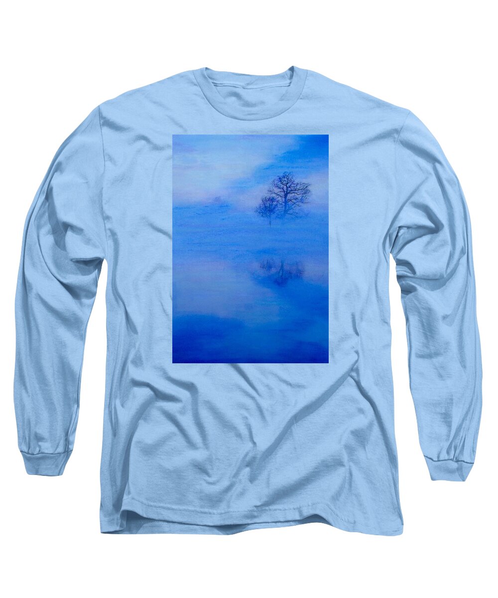 Reflections Long Sleeve T-Shirt featuring the painting Morning Reflections by Cara Frafjord