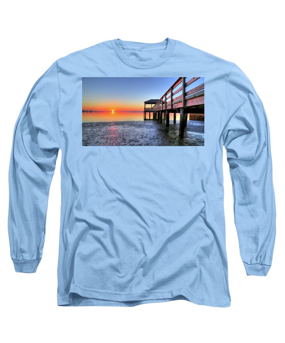 Beach Long Sleeve T-Shirt featuring the photograph Morrow Beach Peir by John Loreaux