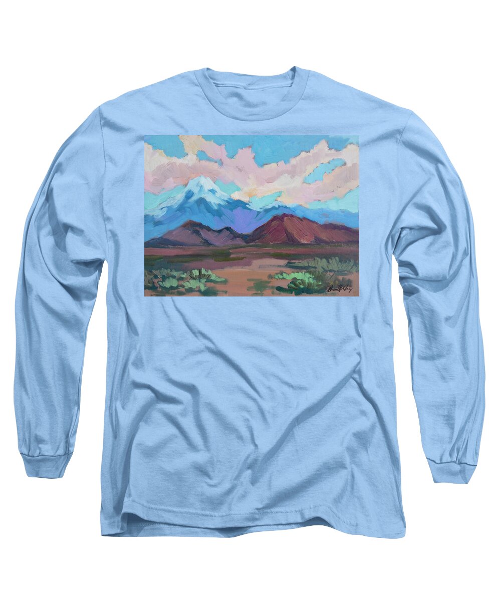 San Gorgonio Long Sleeve T-Shirt featuring the painting Mount San Gorgonio by Diane McClary