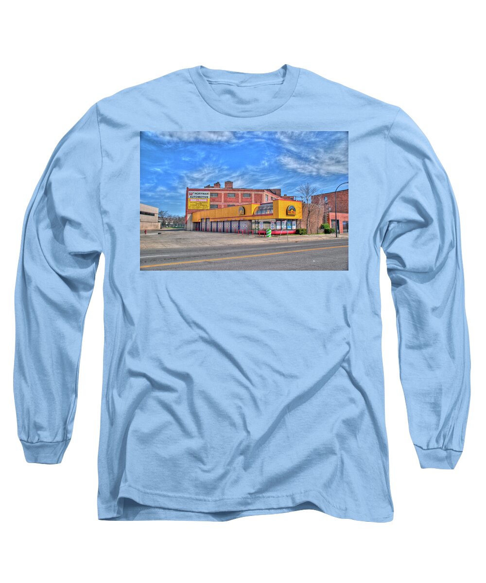 Buildings Long Sleeve T-Shirt featuring the photograph Mr Tire 15117 by Guy Whiteley