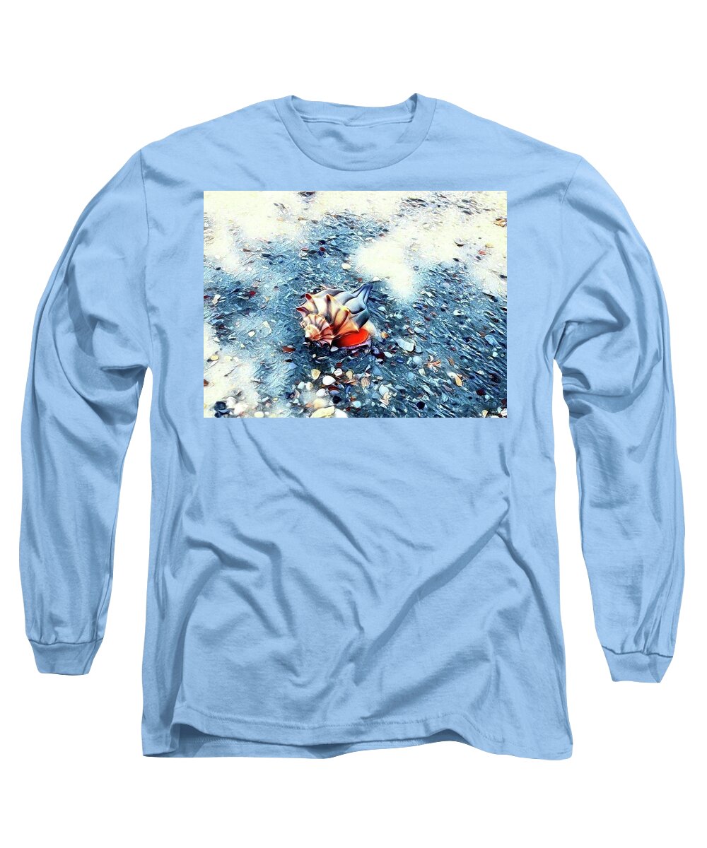 Shell Long Sleeve T-Shirt featuring the photograph Mystic Conch by Sherry Kuhlkin
