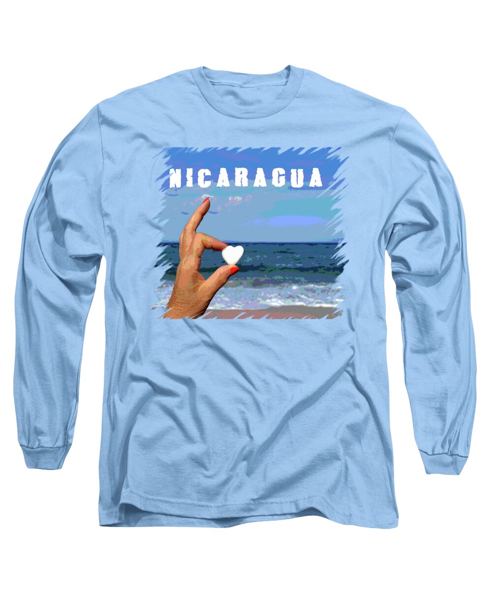Nicaragua Long Sleeve T-Shirt featuring the mixed media Nicaragua by Hw