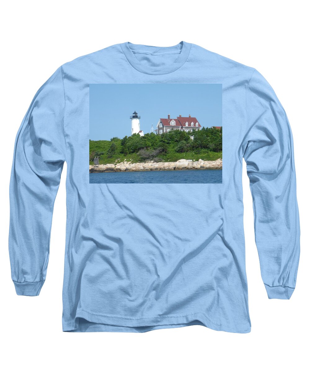 Woods Hole Long Sleeve T-Shirt featuring the photograph Nobska Point Lighthouse by Donna Walsh