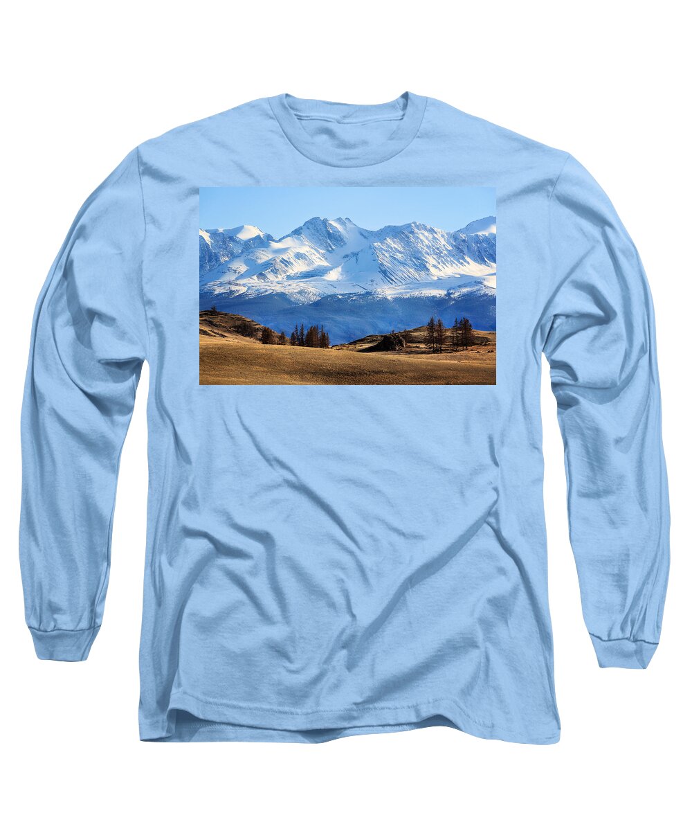 Landscape Long Sleeve T-Shirt featuring the photograph North-Chuya Mountain Ridge. Altay by Victor Kovchin