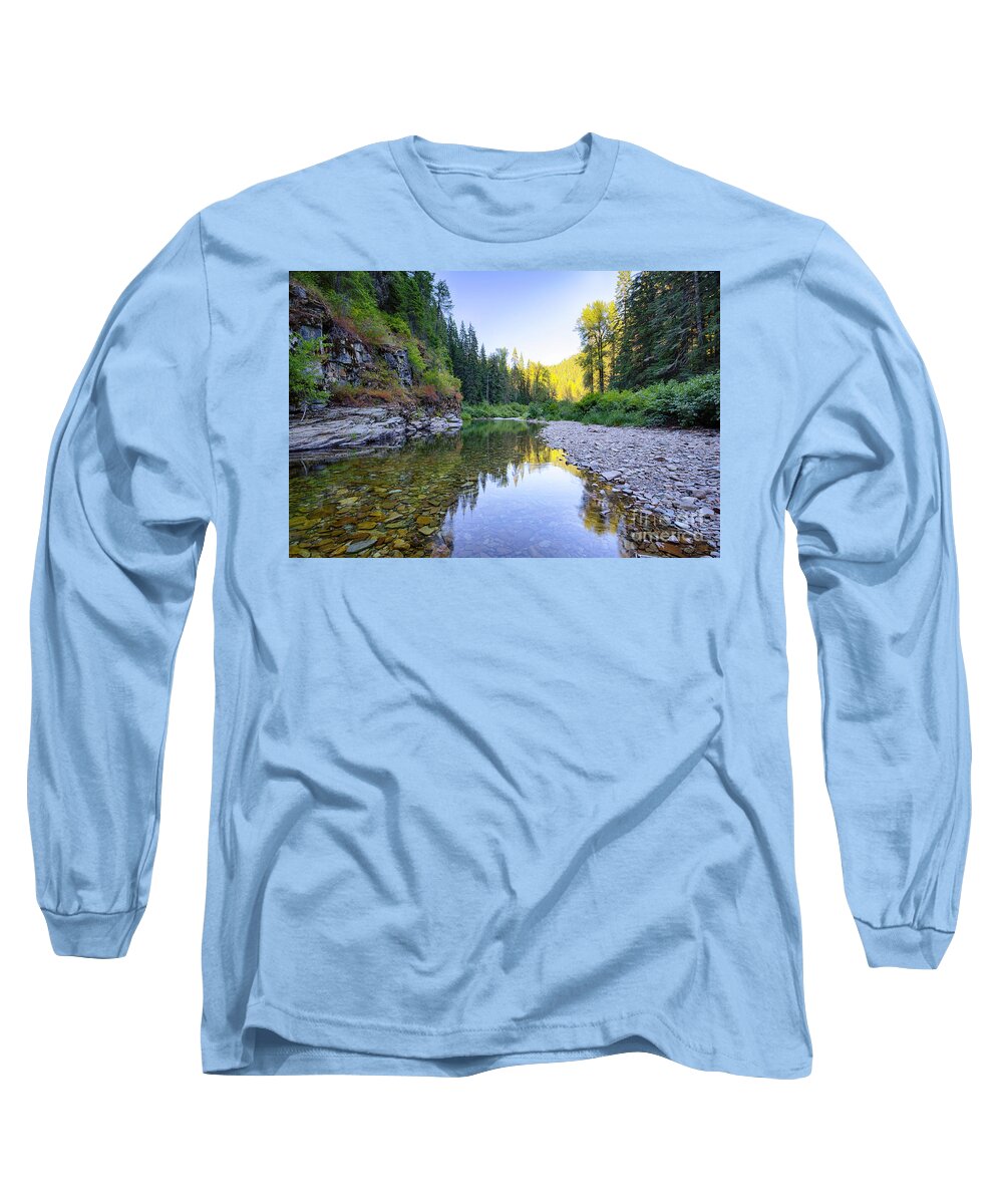  Long Sleeve T-Shirt featuring the photograph North Fork Evening by Idaho Scenic Images Linda Lantzy