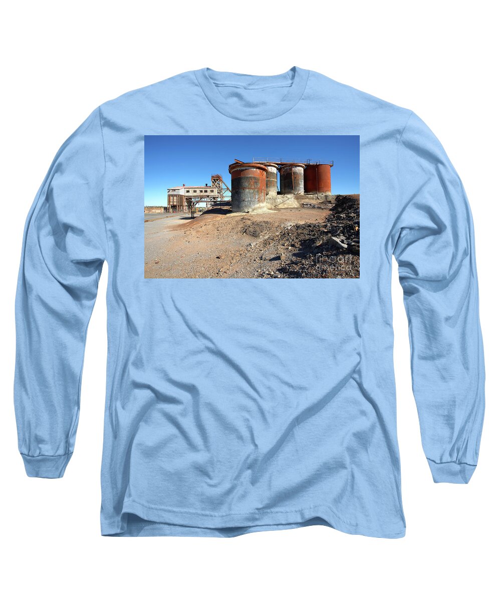Lead Silver Zinc Mine Old Derelict Broken Hill Outback Australia Australian Long Sleeve T-Shirt featuring the photograph Old Silver Mine Broken Hill by Bill Robinson