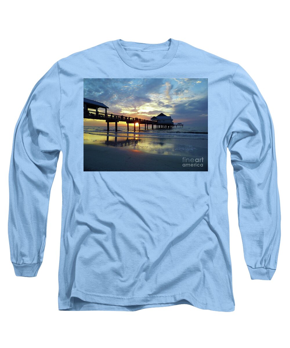 Sunset Long Sleeve T-Shirt featuring the photograph Pier 60 Sunset by D Hackett