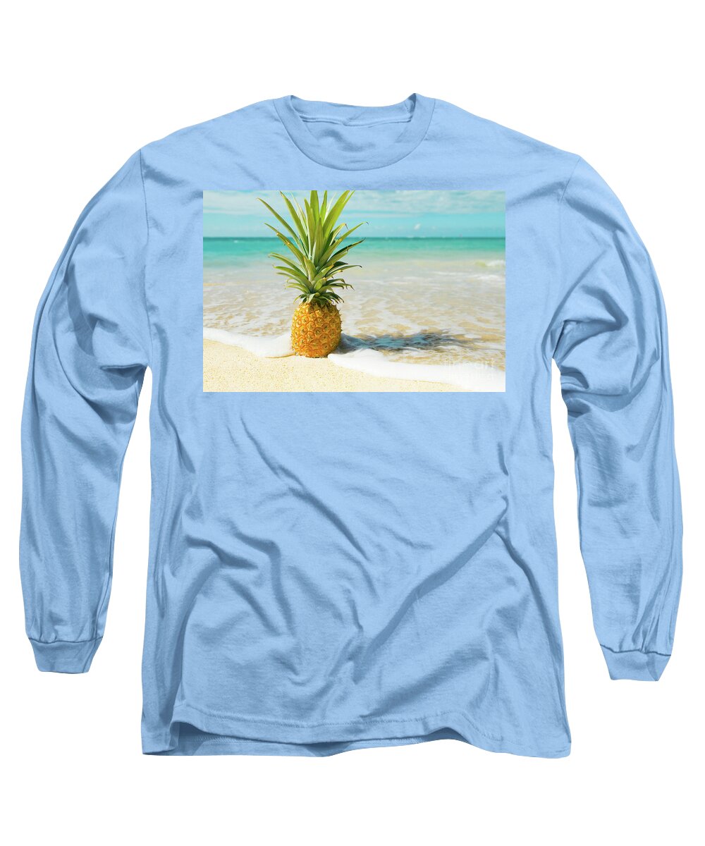 Aloha Long Sleeve T-Shirt featuring the photograph Pineapple Beach by Sharon Mau