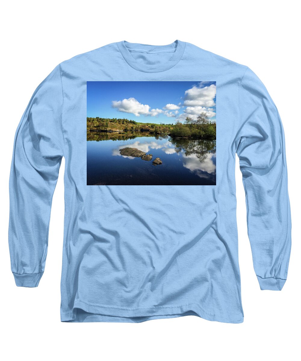 Betws-y-coed Long Sleeve T-Shirt featuring the photograph Reflect on this... by Geoff Smith
