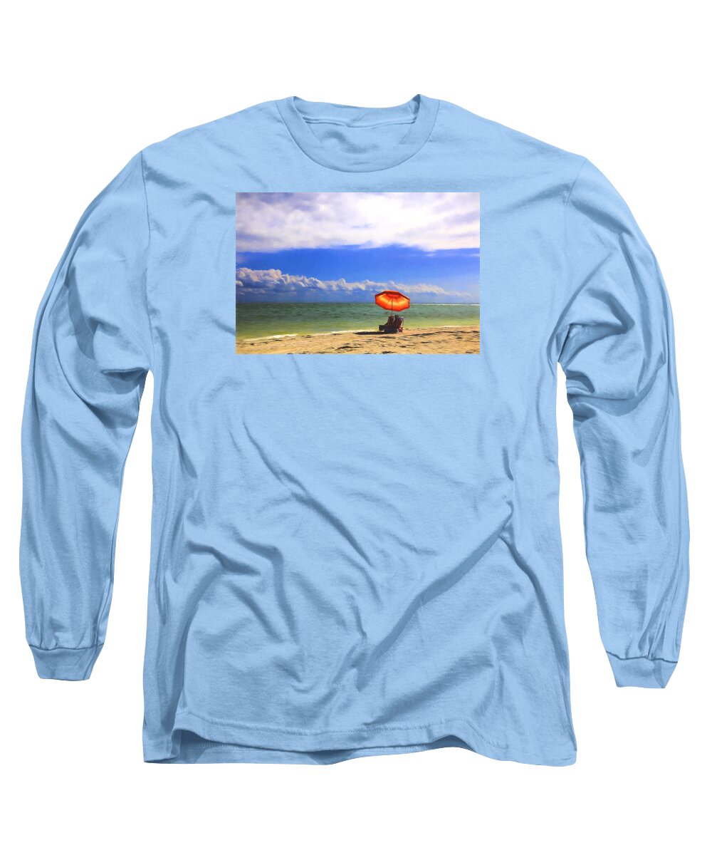 Sanibel Island Long Sleeve T-Shirt featuring the digital art Relaxing on Sanibel by Sharon Batdorf