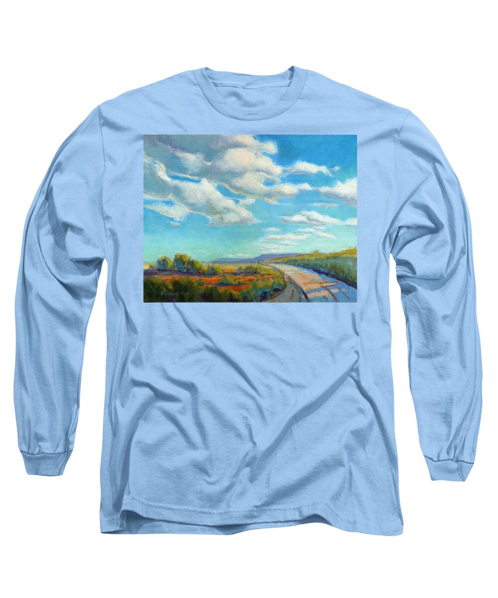 New Mexico Long Sleeve T-Shirt featuring the painting Road Trip 2 by Konnie Kim