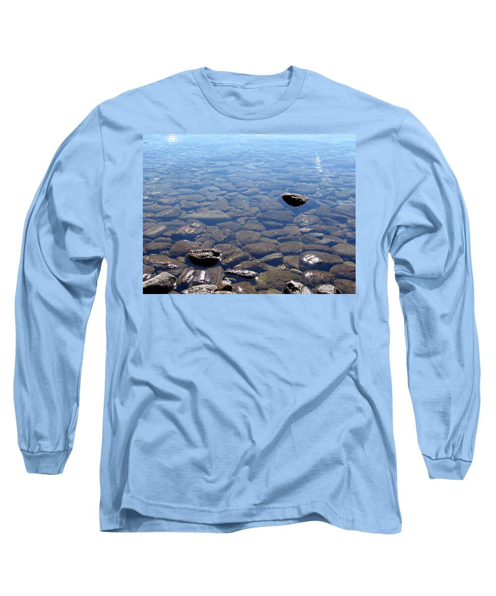 Lake Long Sleeve T-Shirt featuring the photograph Rocks in Calm Waters by David Bader