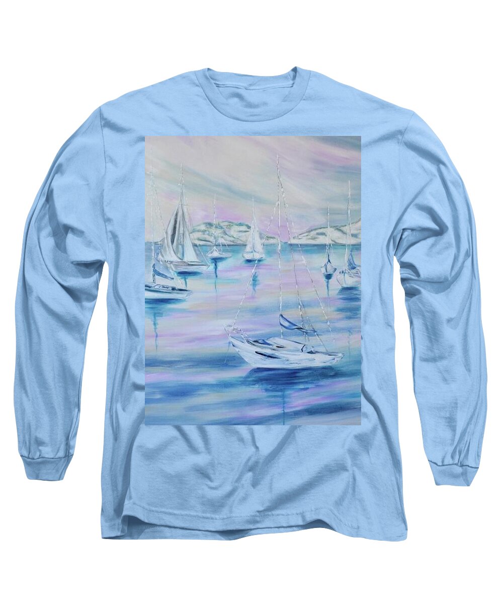 Sailing Long Sleeve T-Shirt featuring the painting Sailing by Debi Starr