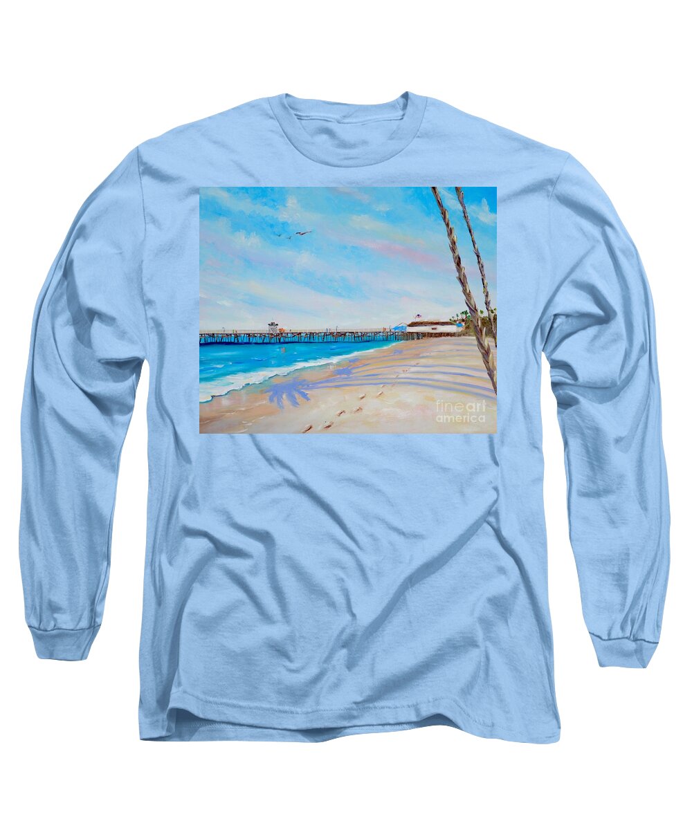 San Clemente Long Sleeve T-Shirt featuring the painting San Clemente Walk by Mary Scott