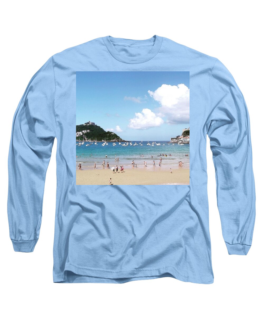 Summer Long Sleeve T-Shirt featuring the photograph San Sebastián The Other Summer - by Charlotte Cooper