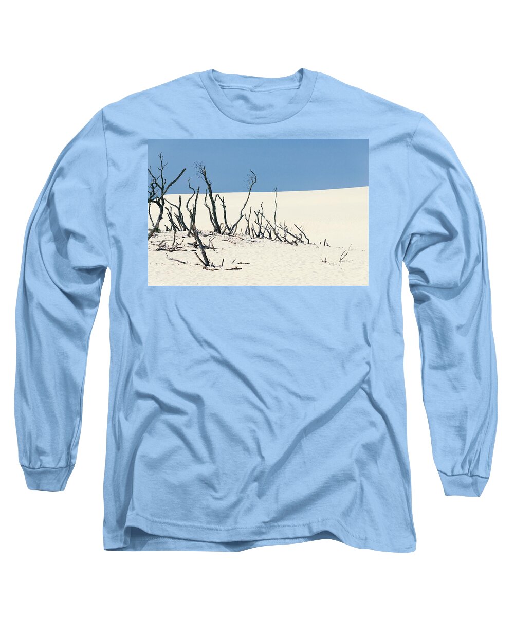 Sand Long Sleeve T-Shirt featuring the photograph Sand Dune With Dead Trees by Chevy Fleet