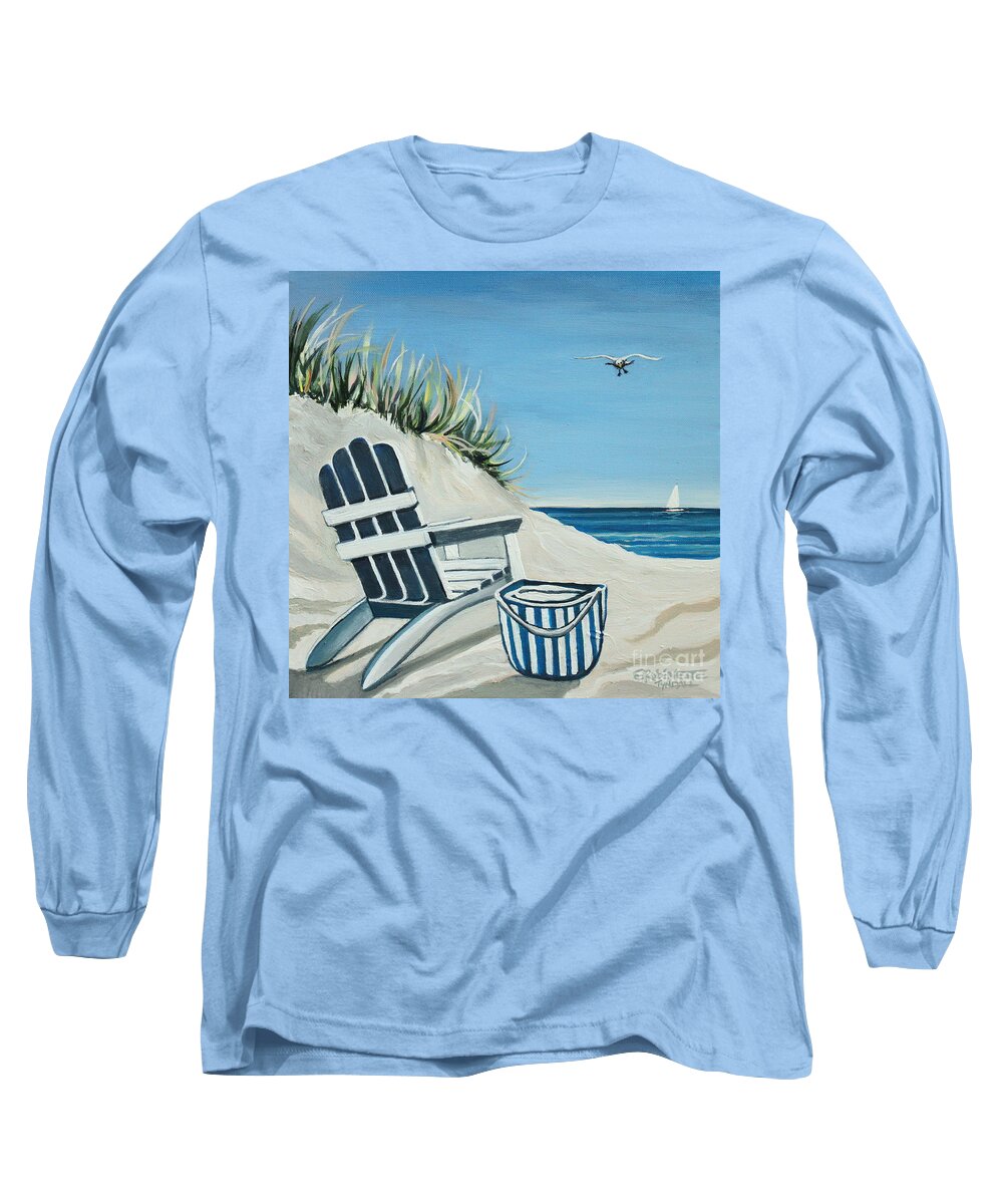 Beach Long Sleeve T-Shirt featuring the painting Sandy Cove by Elizabeth Robinette Tyndall