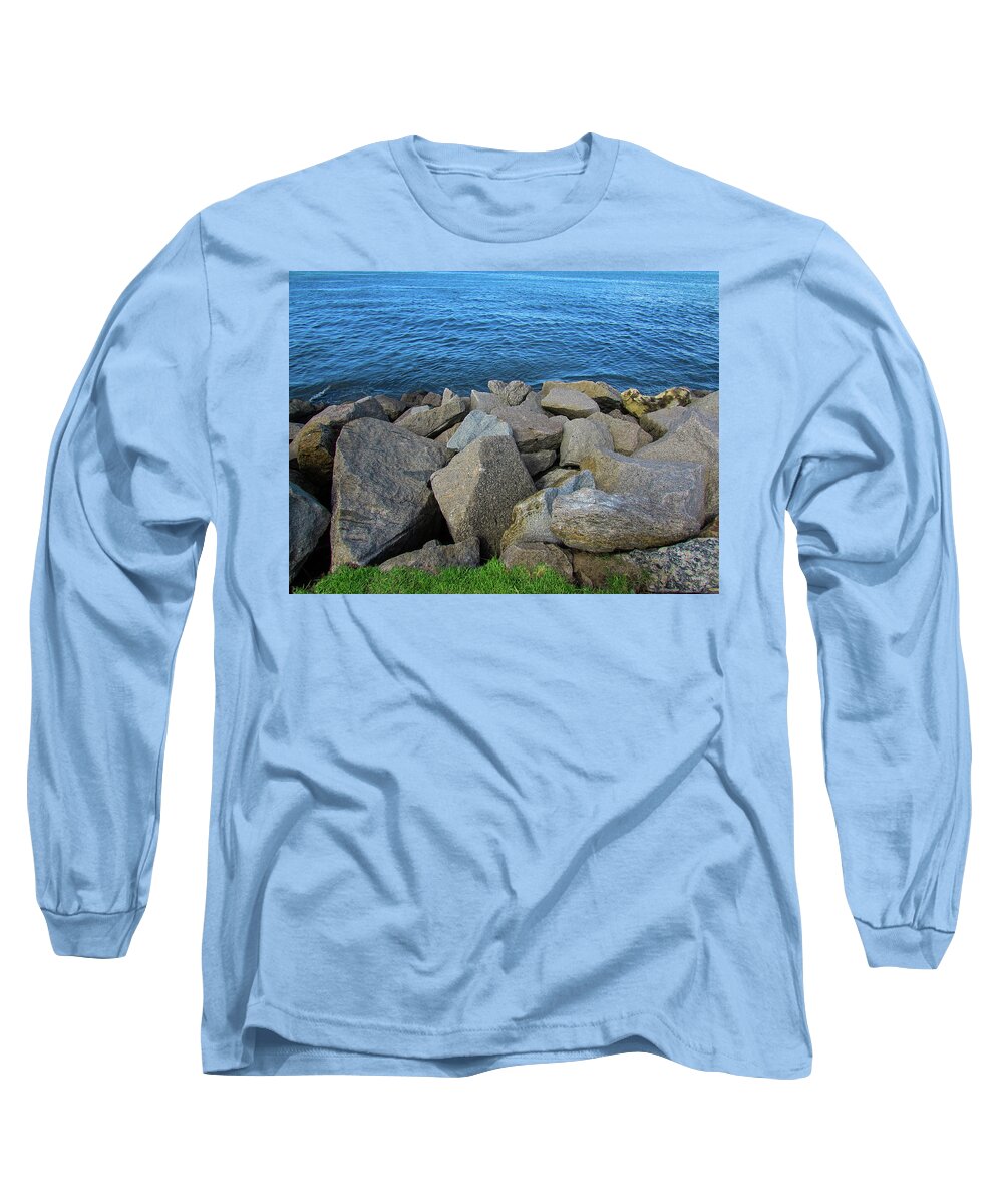 Frangipani Long Sleeve T-Shirt featuring the photograph Sea by Cesar Vieira