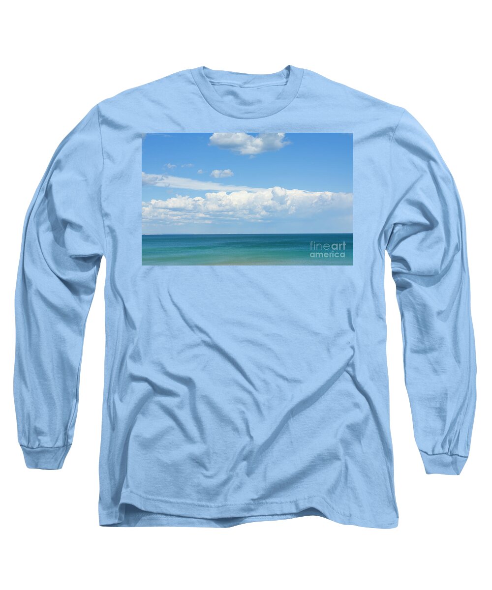 Sea Long Sleeve T-Shirt featuring the photograph Seascape with clouds by Irina Afonskaya