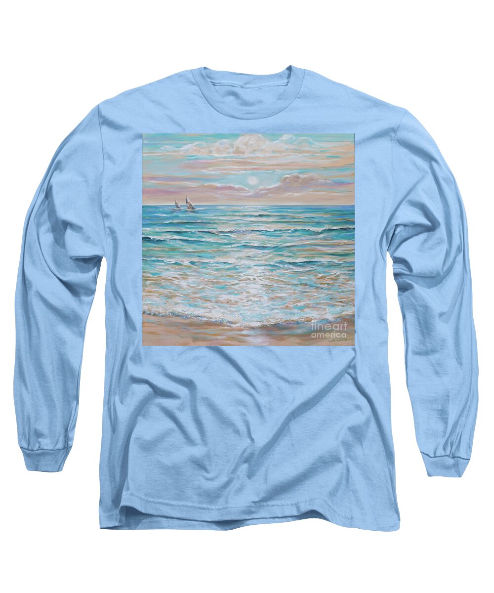 Surf Long Sleeve T-Shirt featuring the painting Serenity by Linda Olsen