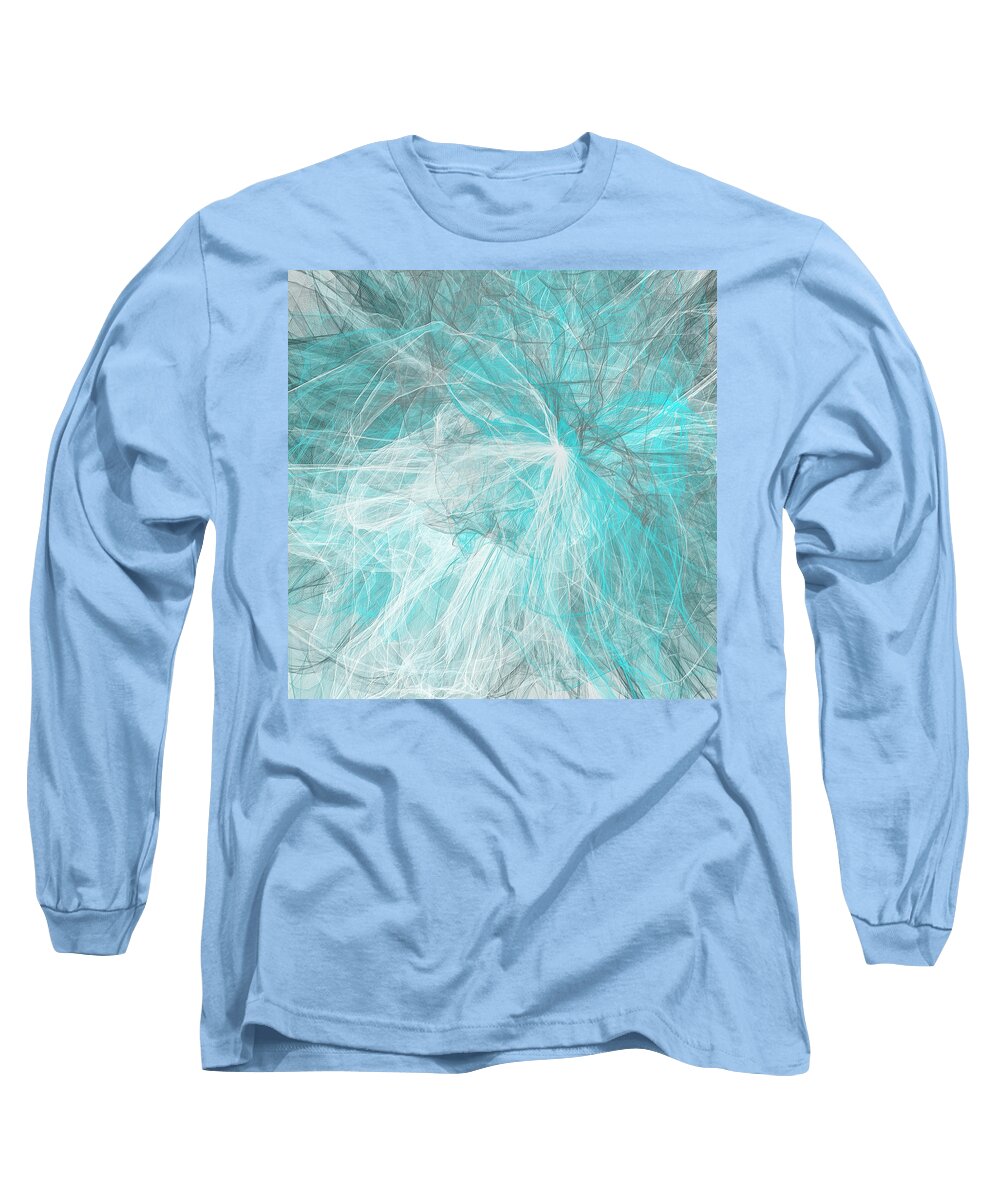 Blue Long Sleeve T-Shirt featuring the painting Silky Blues by Lourry Legarde