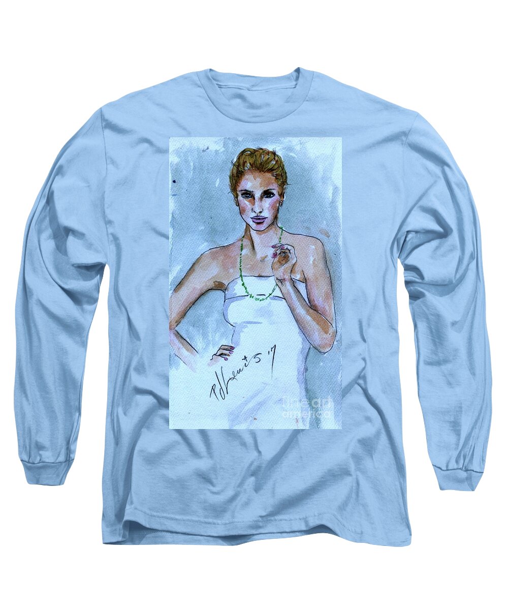Fashion Long Sleeve T-Shirt featuring the painting Simple Elegance by PJ Lewis