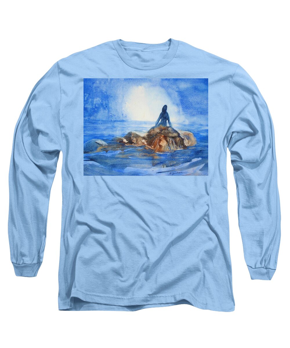 Mermaid Long Sleeve T-Shirt featuring the painting Siren Song by Marilyn Jacobson