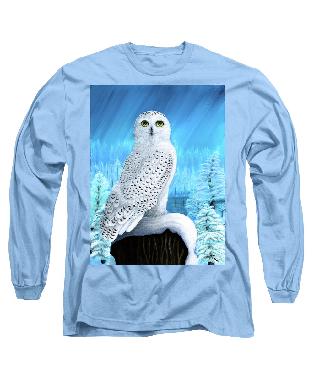 Snow Long Sleeve T-Shirt featuring the painting Snowy Delight by Rebecca Parker