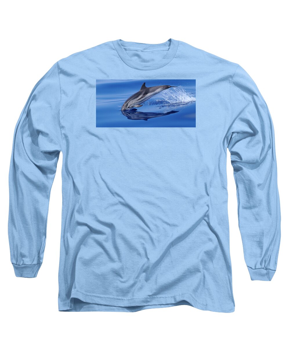 Dolphins Long Sleeve T-Shirt featuring the photograph Splash Down by Richard Patmore
