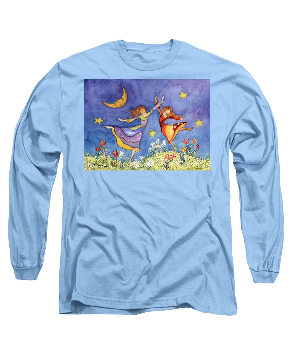 Women Long Sleeve T-Shirt featuring the painting Spring Dance by Cori Caputo