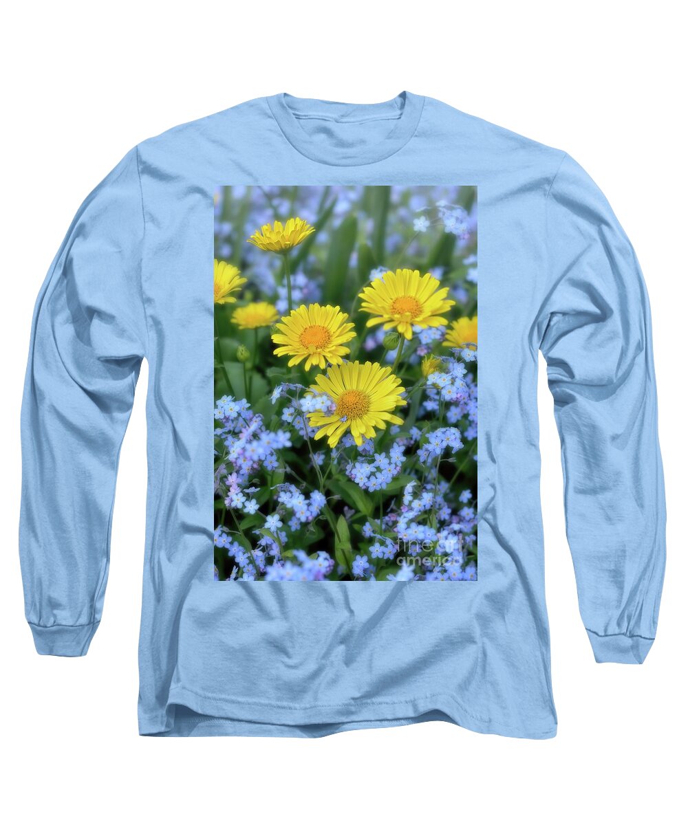 Spring Long Sleeve T-Shirt featuring the photograph Spring Flowers Forget Me Nots and Leopard's Bane by Henry Kowalski